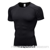 Running T Shirt Men Donci Elastic Skinny Sweat Absorbent Essentials Tees Black B07Q9QT8N5